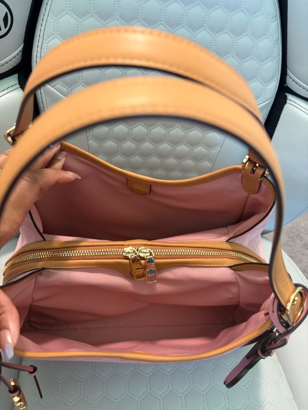 Powder Pink Coach Outlet Erin Shoulder Bag In Signature Canvas With Charms - Picture 4 of 8